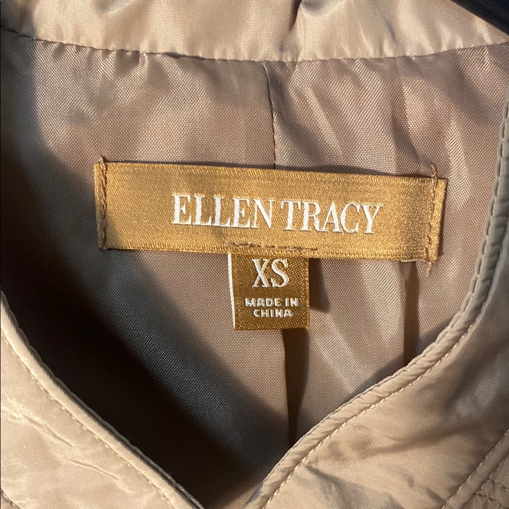 Ellen Tracy Beige Quilted Outerwear